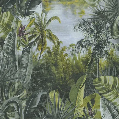 Produktbild von Profhome 383561-GU Natur Tapete Dschungel matt grün blau violett 5,33 m2