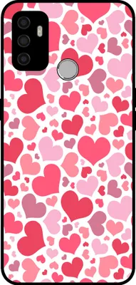 Produktbild von Smartphonica Handytasche geeignet für Oppo A32 / A33 / A53 / A53s mit Herzen Print - Herzen Design TPU Backcover Case - Kids Case mit Herzen Design