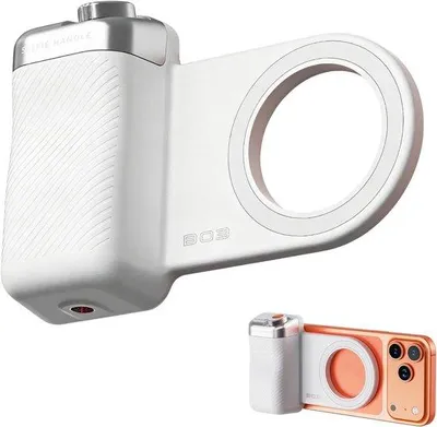 Produktbild von Handyhalterung – Griff mit Selfie-Licht – magnetisch – sicher und vielseitig – Luxento