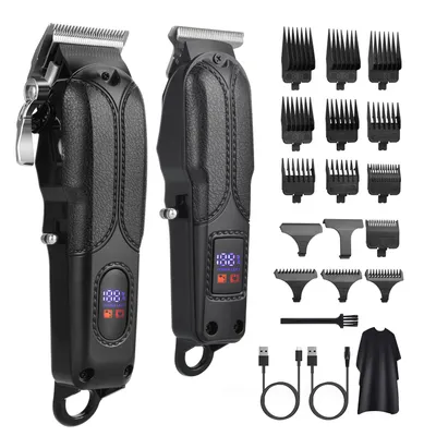 Produktbild von CkeyiN Haar- und Bartschneider Herren Wiederaufladbare Haarschneidemaschine und Detailliertes Haartrimer Kit mit LED-Anzeige 13 Aufsätzekamme