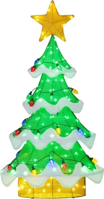 Image de Sapin de Noël LED de 157 cm avec ampoules étoiles et fraises