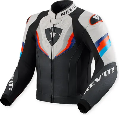 Produktbild von Revit Quantum 3 perforierte Motorrad Lederjacke, schwarz/hellgrau, 52