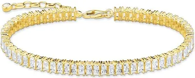Produktbild von THOMAS SABO "Tennis-Armband" Silber vergoldet weisse Steine