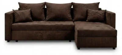 Produktbild von DesimeHome Ecksofa L-Form Schlaffunktion Bettkasten Gästebett 226cm Braun - universell links/rechts Cord PetFriendly