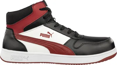 Produktbild von Puma Sicherheitsschuh Frontcourt BLK/WHT/RED Mid nach EN ISO 20345:2011 S3 ESD FO HRO SR schwarz  Größe 43