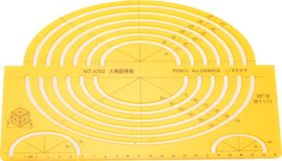 Obrázek produktu pro Multifunkční, odolná šablona pro kreslení architektonických návrhů, duté geometrické pravítko (4352)