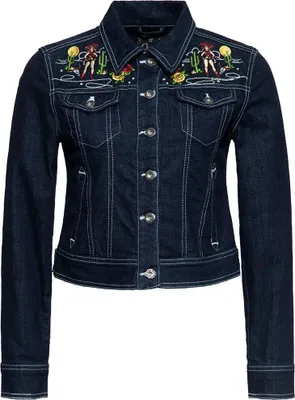 Immagine prodotto di Giacca in denim QUEEN KEROSIN con ricamo vintage in denim M