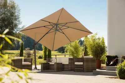 Produktbild von Schneider "Schneider Ampelschirm Sonnenschirm Rhodos Twist 300x300cm natur beige"