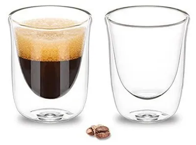 Produktbild von Espressotassen 2er Set 60ml doppelwandig Borosilikatglas durchsichtig