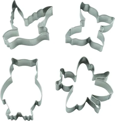 Produktbild von Ausstechformen Set - Schmetterling, Biene, Eule, Taube - Edelstahl