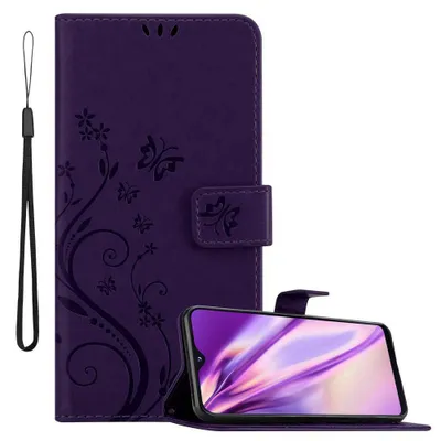 Produktbild von Cadorabo Hülle für Samsung Galaxy A10e / A20e Schutz Hülle in Lila Schutzhülle Handy Hülle Etui Case Blumen Flower