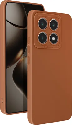 Produktbild von Avizar, SoftGlow Silikonhülle für Xiaomi 14T Pro, geschützte Kamera, Braun