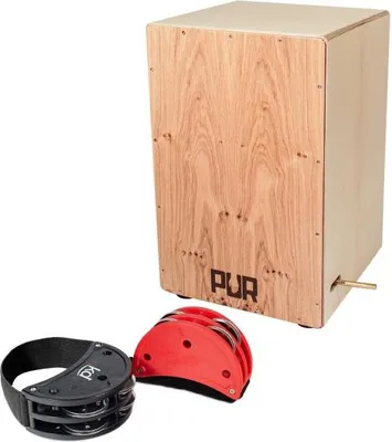 Produktbild von Pur Cajon PC1399 Vision Pro Ast Eiche mit Fußtambourin-Set