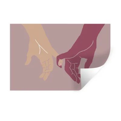 Produktbild von MuchoWow® Wandtattoo Wandsticker Wandaufkleber Hände - Farben - Abstrakt - Kunst 60x40 cm Selbstklebend und Repositionierbar - Wierderverwendbar - Selbstklebend
