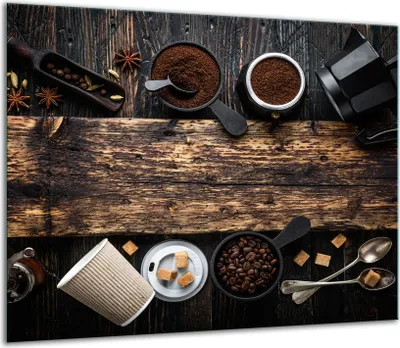 Produktbild von Herdabdeckplatten Glaskeramikkochfeld-Abdeckung Spritzschutz Glas 60x52cm Kaffee