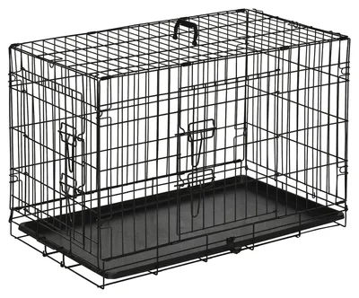Immagine prodotto di Gabbia per cani - Trasportino per cani - Griglia metallica - Pieghevole - Ideale per viaggi