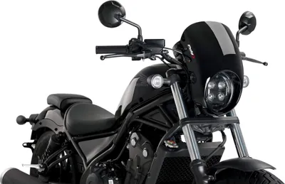 Immagine prodotto di Cupolino PUIG semicarenato nero omologato ABE per Honda rebel