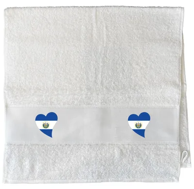 Produktbild von Huuraa Handtuch El Salvador Flagge Herz 50x100cm White Baumwolle Handtuch Geschenkidee