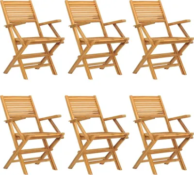 Obrázok produktu pre vidaXL Záhradné stoličky 6 ks Skladacie 55x62x90 cm Masívne teakové drevo