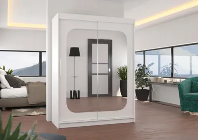 Obrázek produktu pro Šatní skříň se zrcadlem 150 cm QUELA - bílá