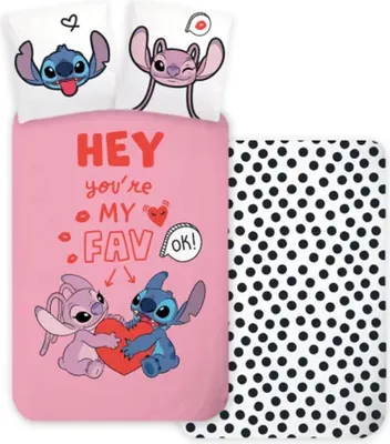 Imagen del producto de Javoli Lilo, funda de edredón con diseño de Stitch, mi favorita, 140 x 200 cm - 70 x 90 cm - algodón