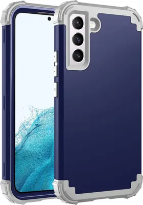 Produktbild von Galaxy S22 5G Hülle, 3 in 1 Hybrid PC TPU Stossfest Robust Schutzhülle für Samsung Galaxy S22 5G Navy blau