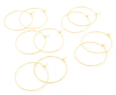 Produktbild von Vintageparts Creolen 316 Edelstahl 25 mm 18K Gold, 10 Stück