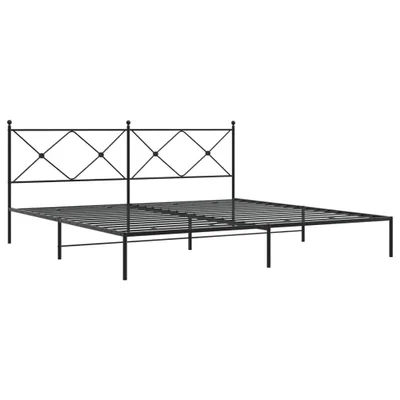 Produktbild von Bettgestell mit Kopfteil Metall Schwarz 200x200 cm