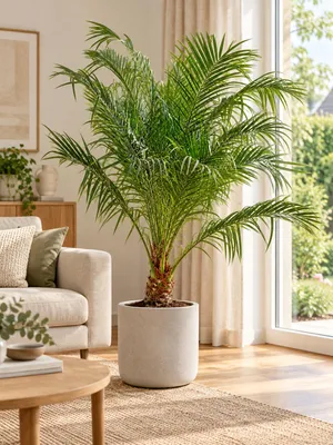 Obrázok produktu pre Dwarf datlová palma (Phoenix roebelenii), výška 100–120 cm – Elegantná izbová palma, zelená rastlina vhodná do obývačky, zimnej záhrady a na terasu