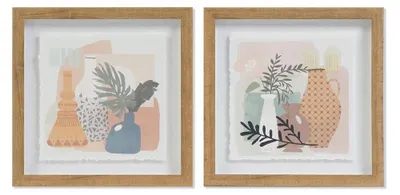 Wandbild aus Glas, 30 x 2,5 x 30 cm, mehrfarbig