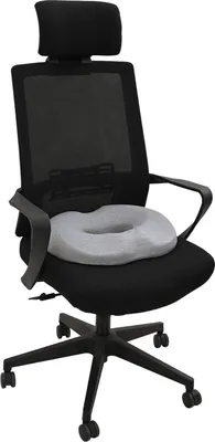 Imagen del producto de vidaXL Cojín para asiento, color gris claro, 42 x 36,5 x 8 cm, espuma viscoelástica