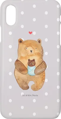 Produktbild von Mr. & Mrs. Panda Iphone 10 Handyhülle Bär Baby - Grau Pastell - Geschenk, X, Geburtstag, Hülle, Cover, Teddy, Eltern, Handy, Taufe, Geburt