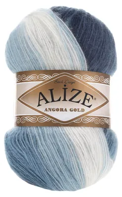 100g Farbverlaufsgarn Alize Angora Gold Batik 1899 Gletscherwasser