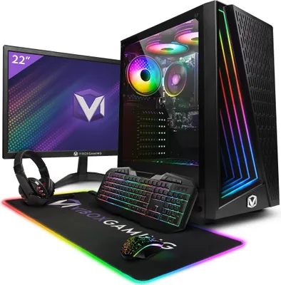 Produktbild von Vibox I-60 Gaming PC Set Komplett - Monitor 24 Zoll - AMD Ryzen 3 3200G 4,0 GHz - Radeon Vega 8 - 16 GB RAM - 1 TB SSD - Linux OS - WiFi