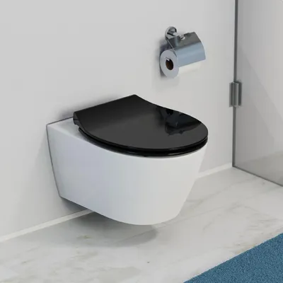 Obrázek produktu pro WC sedátko z duroplastu s mechanismem soft-close - Snadno se čistí - Černá barva