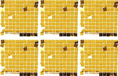 Imagen del producto de 6 paneles brillantes con lentejuelas para decoración de paredes, ideales para fotografía y como adorno en fiestas de compromiso, cumpleaños o aniversarios. Color: dorado