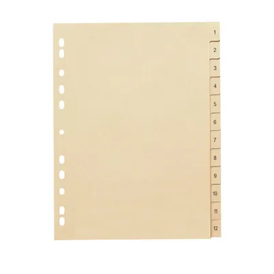 Produktbild von Ordnerregister Vollformat 1-12 chamois 12-teilig, 10 Satz