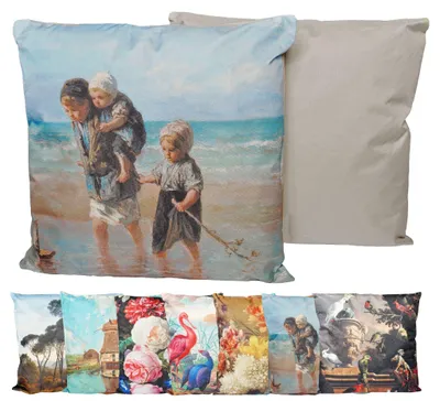 Produktbild von JACK Outdoor Lounge Kissen 45x45cm Motiv Dekokissen inkl. Füllung Wasserfest Sitzkissen Garten Stuhl, Farbe:Küstenleben