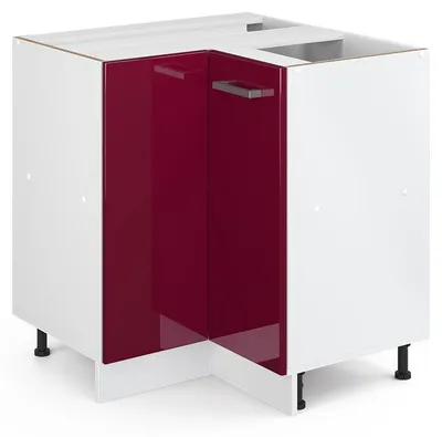 Produktbild von Eckschrank für Hausrat Vicco R-Line Bordeaux Hochglanz 75.6 cm mit Tür, ohne Arbeitsplatte, Model 41983