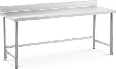 Zdjęcie produktu dla Expondo Royal Catering Stół roboczy ze stali nierdzewnej – ECO – 200 x 70 cm – 300 kg – obrzeże –