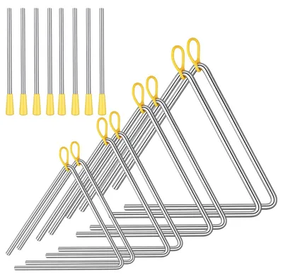 Image de Ensemble de 8 instruments de musique triangulaires avec un maillet