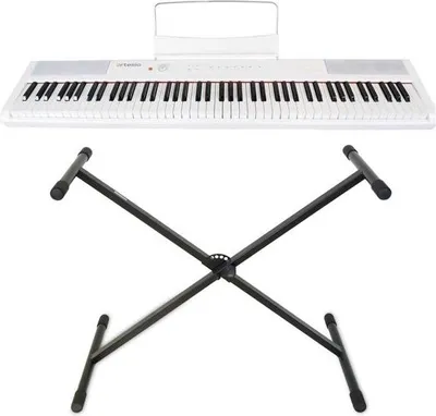 Produktbild von Artesia Performer Stage-Piano Weiss mit Keyboard-Ständer