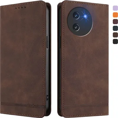 Produktbild von Hülle für Doogee Note 59 /Note 59 Pro, Retro Kunstleder Ständer Klapphülle mit Kartenfächer und Magnetische Braun