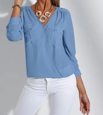 Produktbild von 211418 Creation L by Witt Weiden Damen Bluse hellblau himmelblau NEU Gr. 40