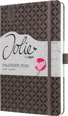Obrázek produktu pro sigel J6123 sigel knižní kalendář Jolie Flair 2026, Imitace kůže, A5, hnědý