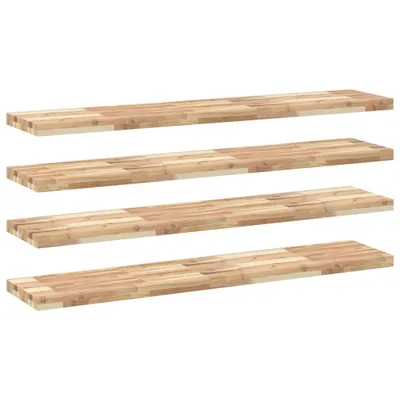 Produktbild von Schweberegale 4 Stk. 120x30x4 cm Massivholz Akazie Unbehandelt
