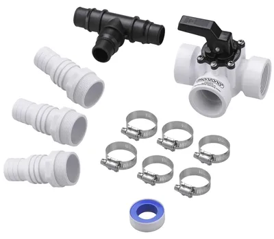 Immagine prodotto di Kit di collegamento per piscina - Set da 12 pezzi, valvola a 3 vie, Ø 32/38 mm