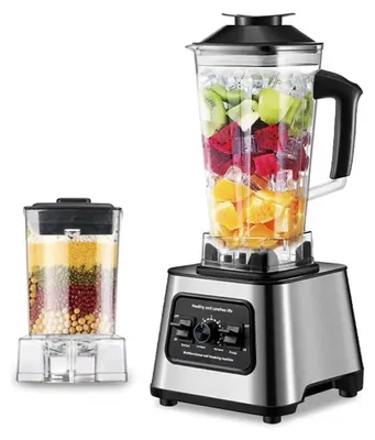Obrázok produktu pre Mixér – 2 v 1: mixér a odšťavovač – 800 W – 2 l + 0,5 l – 15 stupňov rýchlosti – 2700 otáčok za minútu – nerezové čepele – bez BPA