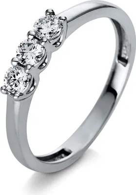 Produktbild von Ring aus 750 Gold Weißgold 3 Brillanten 0,28ct TW-SI B:2,9mm Innenumfang 53mm  Ø16.9mm