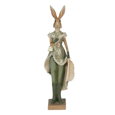 Produktbild von Clayre & Eef Figur Kaninchen 11x8x33 cm Grün Polyresin
